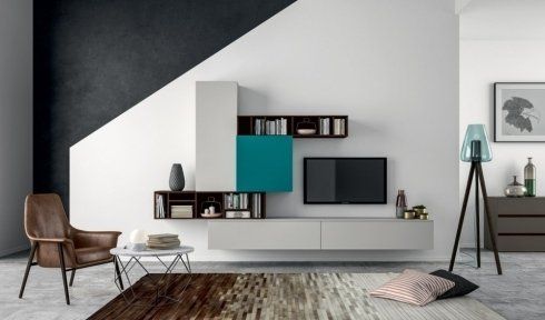 vista salone con televisione e arredamento stile moderno