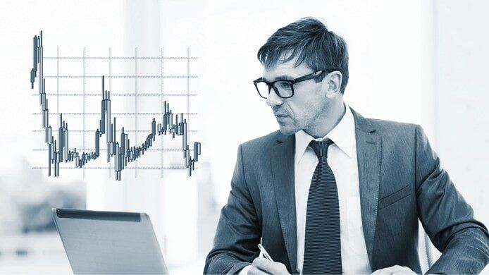 Business man checking the graph — The Docket Man in Walkerton, QLD