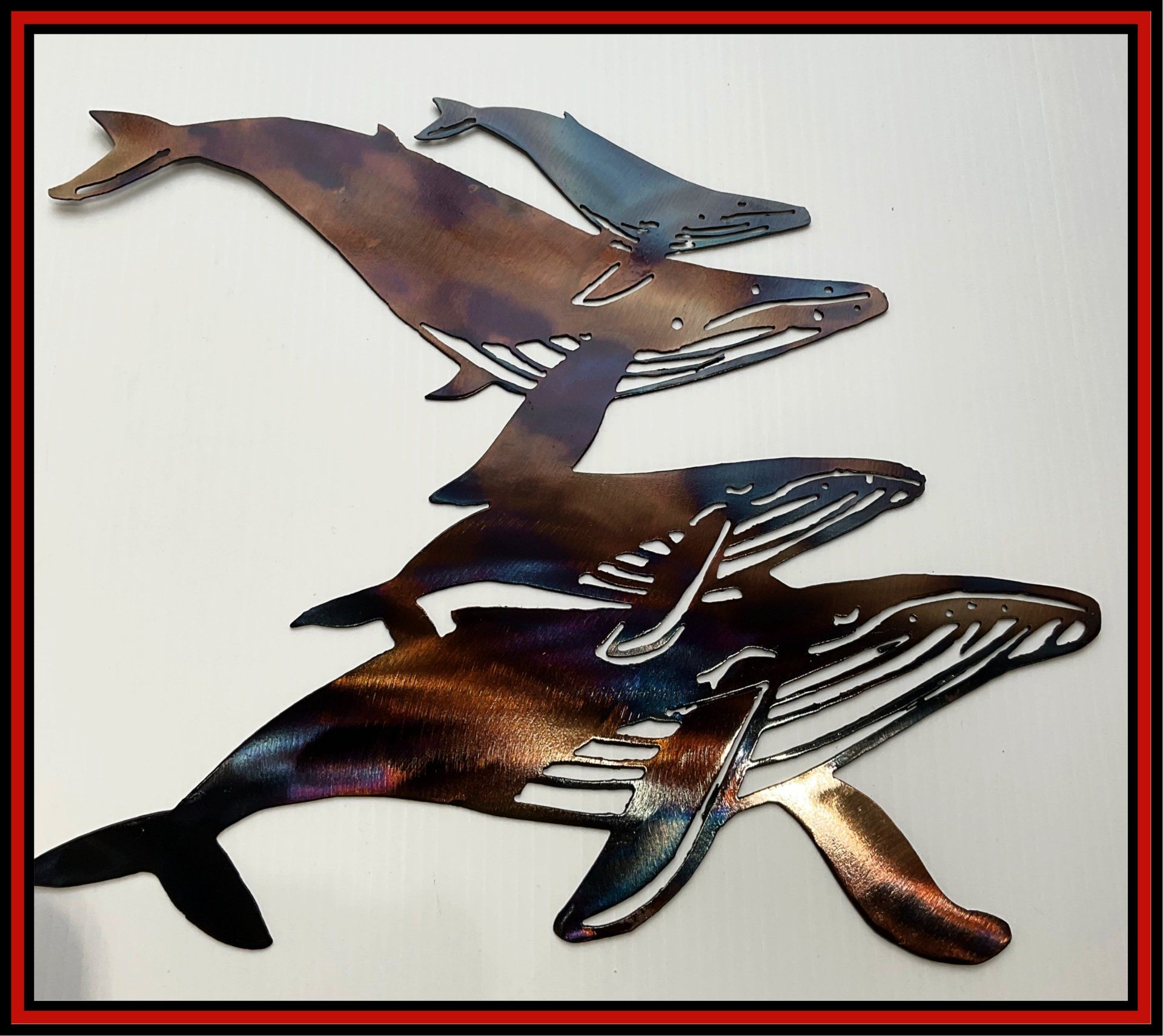 Blued Humpback Whale Four Metal Art