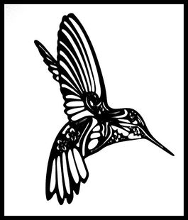 Metal hummingbird art