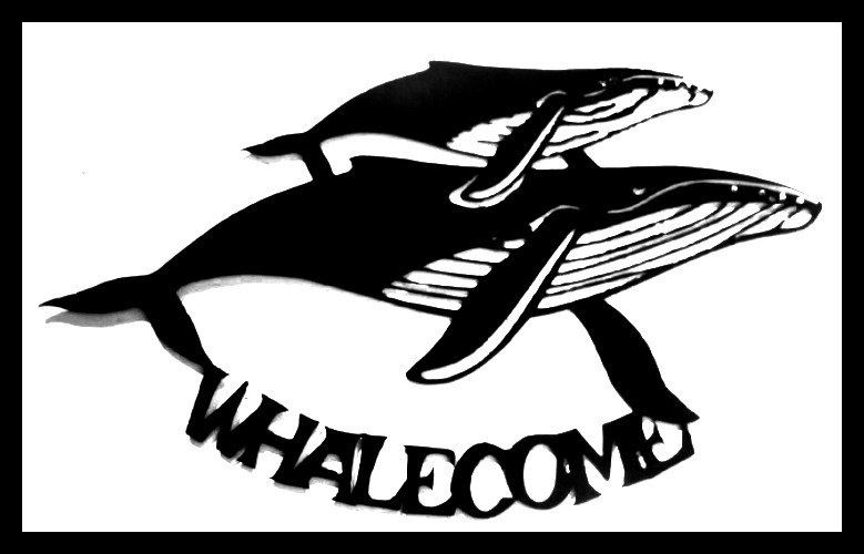 Humpback Welcome Sign Metal Art