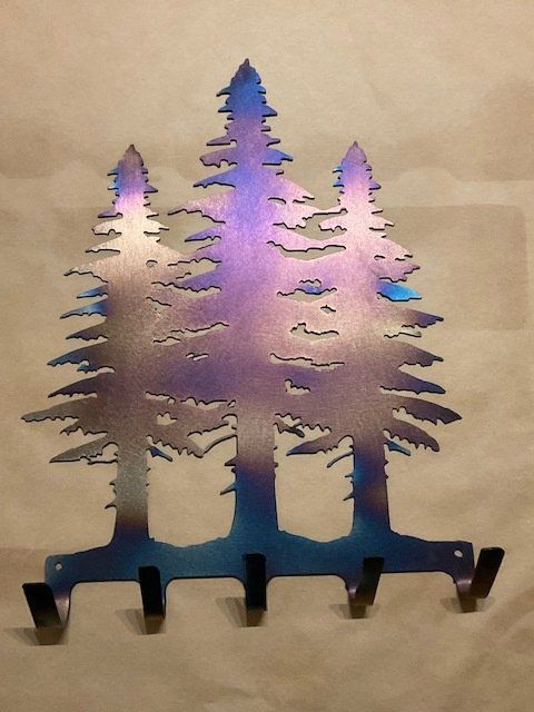 Three Trees Coat Rack Metal Art