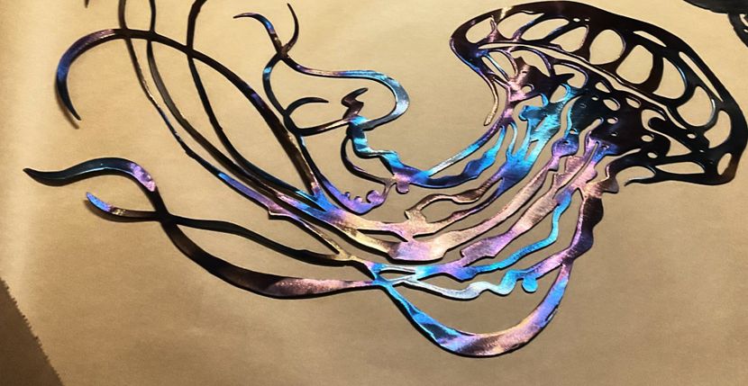 Blued Jellyfish Metal Art