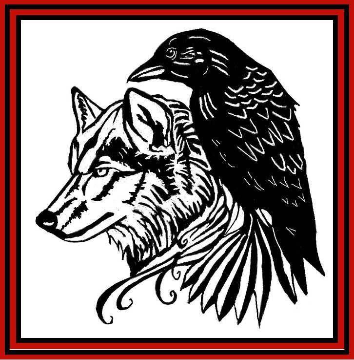 Wolf & Raven Metal Wall Plaque