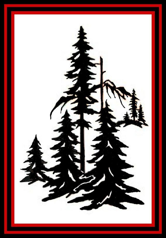 Mountain Sitka Tree Metal Wall Art