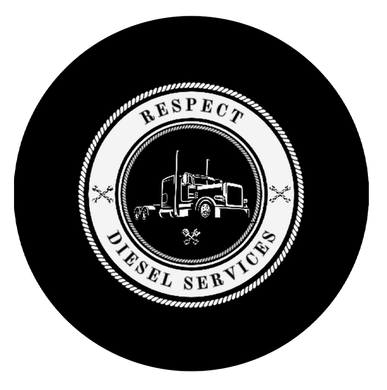 A black and white logo for respect diesel services