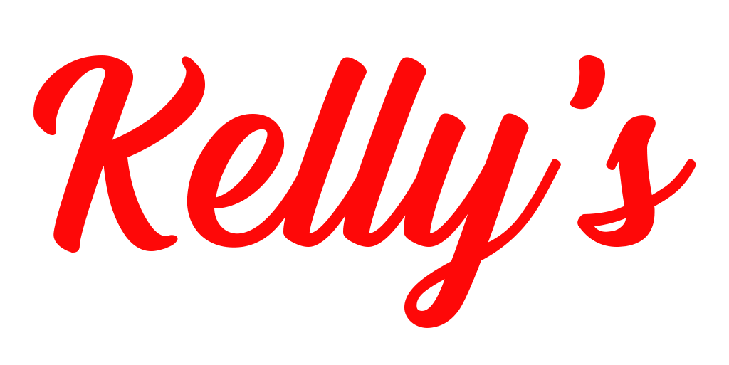 A red kelly 's logo on a white background