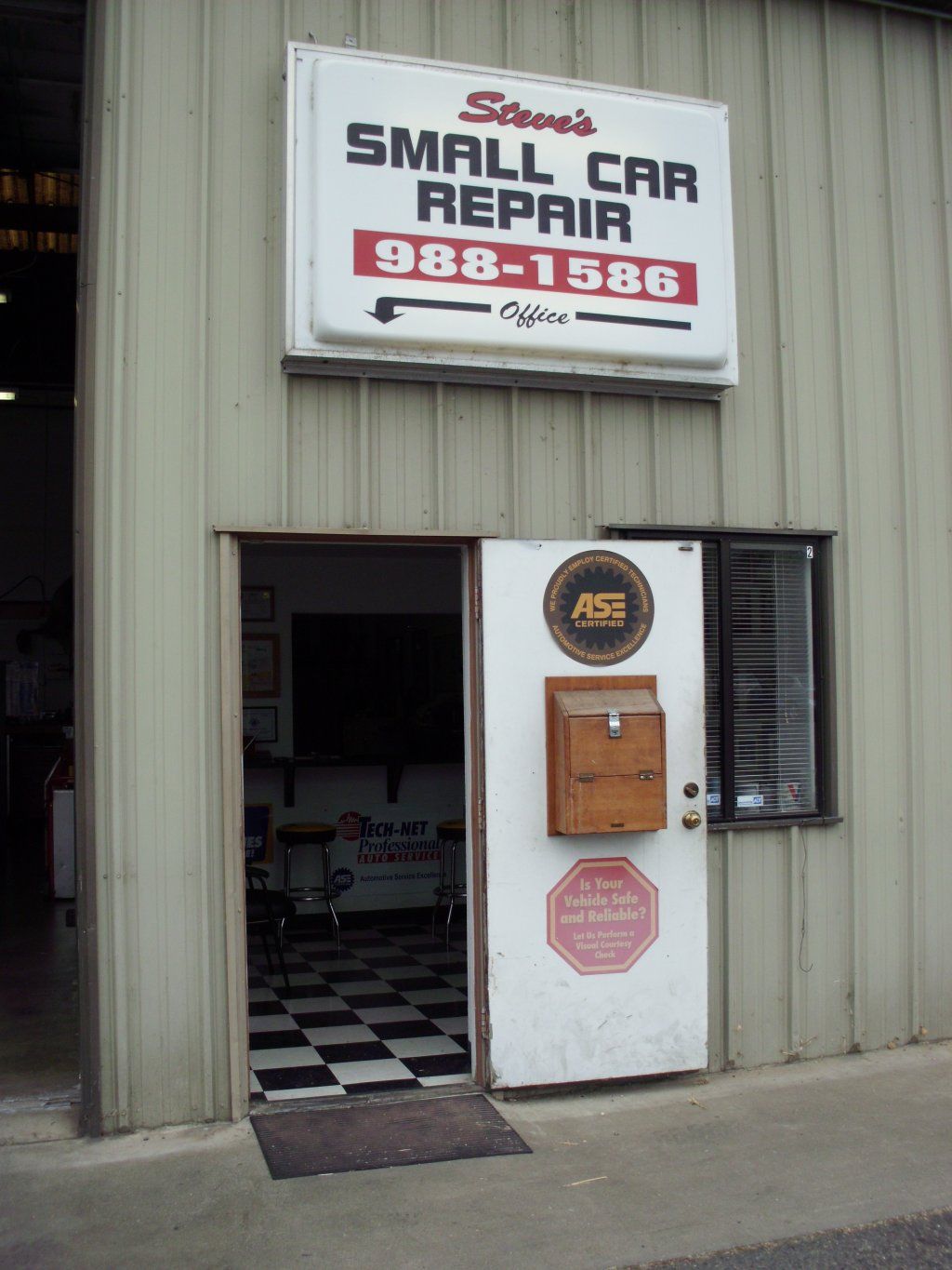 Front Door of Car Repair Shop — Orangevale, CA — Steve's Small Car Repair