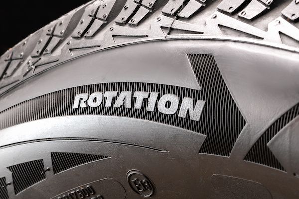 A close up of a tire that says rotation on it | Lex Brodies
