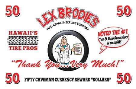 A poster for lex brodie 's tire drive and service company | Lex Brodies 