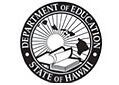 A black and white logo for the department of education of the state of hawaii. | Lex Brodies