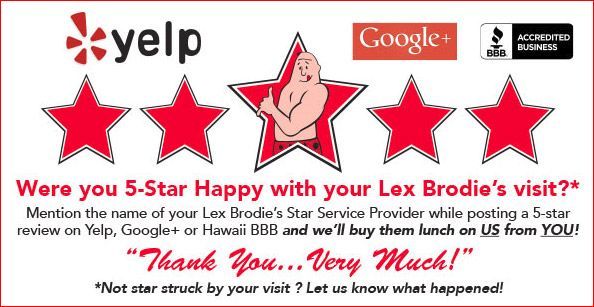 A yelp ad for lex brodie 's star service provider | Lex Brodies