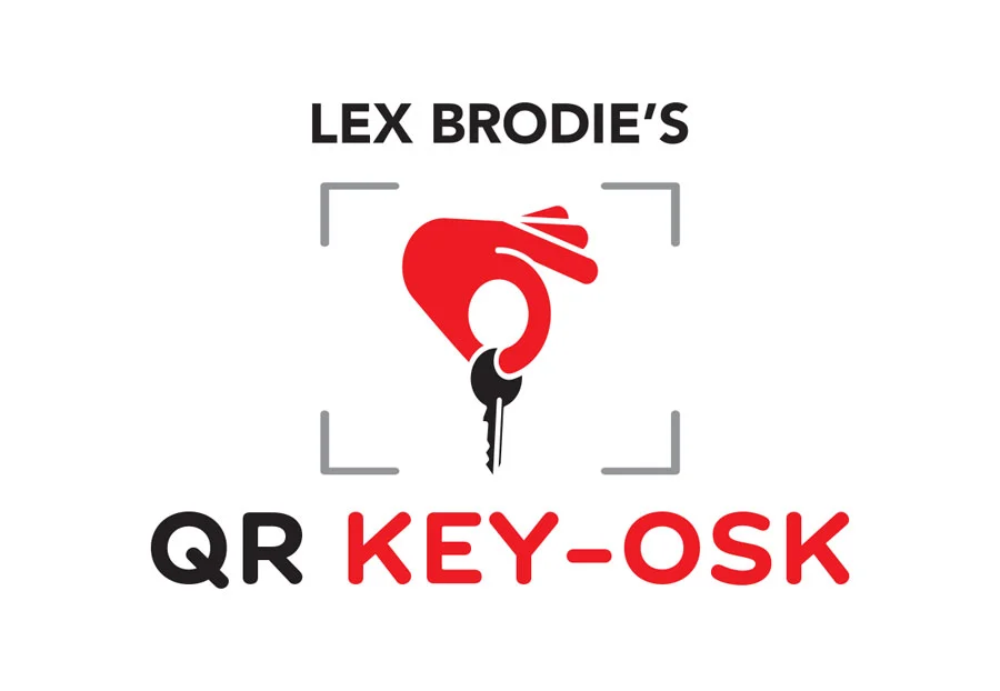 A logo for lex brodie's qr key-osk | Lex Brodies