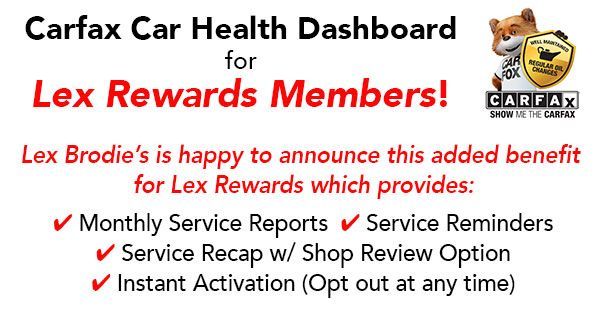 A carfax car health dashboard for lex rewards members | Lex Brodies 