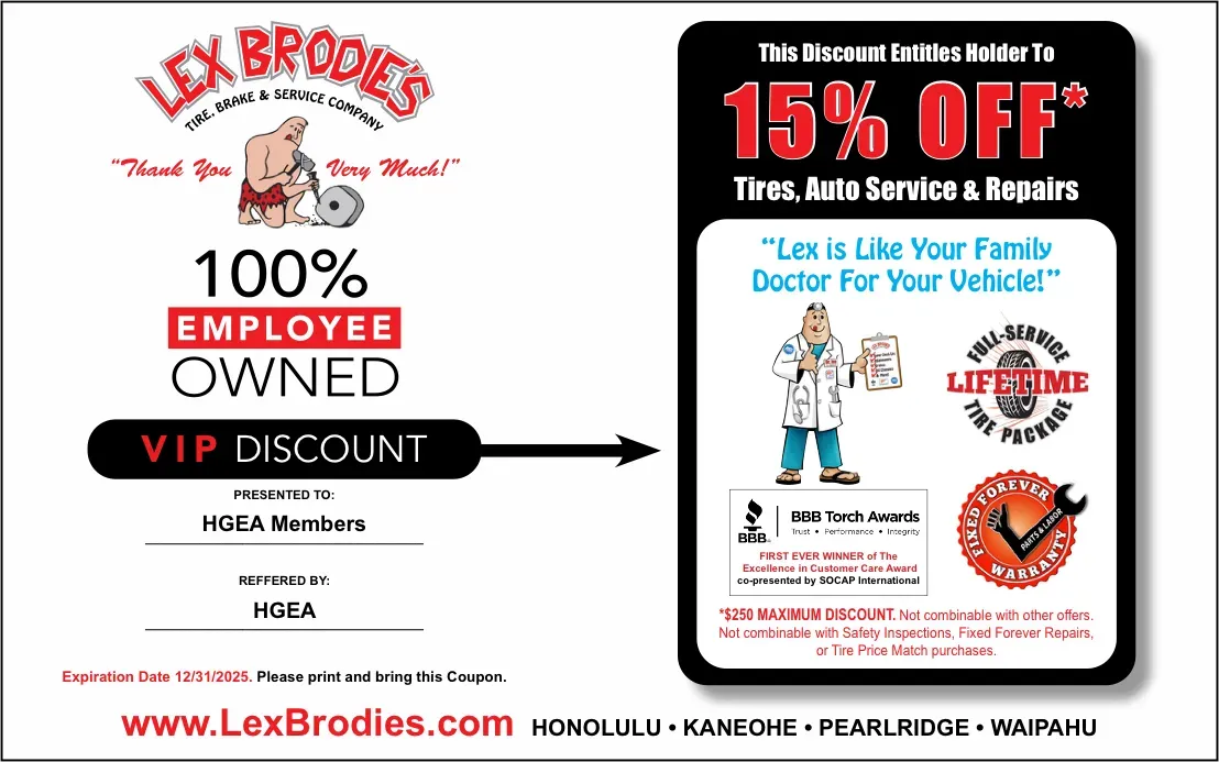 HGEA Discount | Lex Brodies
