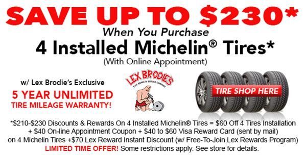 4 installed Michelin Tires | Lex Brodies