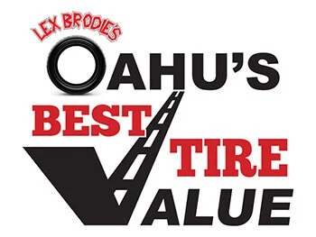 A logo for lex brodie 's oahu 's best tire value | Lex Brodies 
