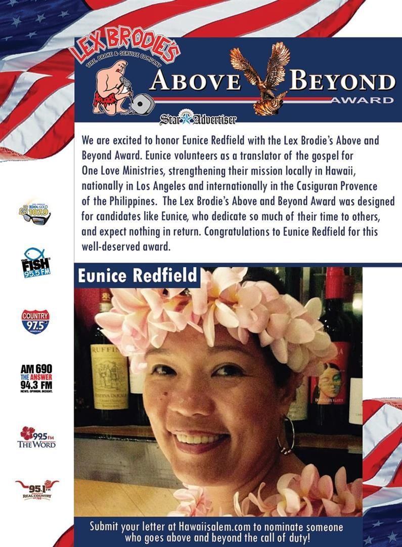 A woman wearing flowers in her hair is on a poster for above and beyond awards | Lex Brodies