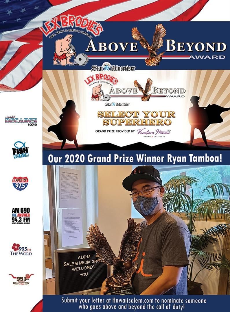 A man wearing a mask is holding a trophy in front of an american flag. | Lex Brodies