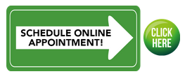 A green sign that says schedule online appointment and a green button that says click here. | Lex Brodies 