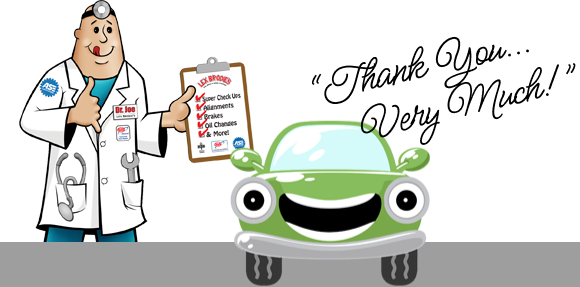 A doctor is holding a clipboard next to a green car that says thank you very much | Lex Brodies 