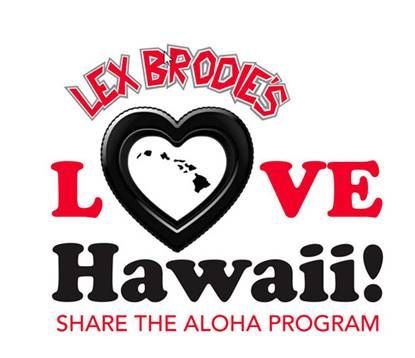 A logo for lex brodie 's love hawaii share the aloha program | Lex Brodies