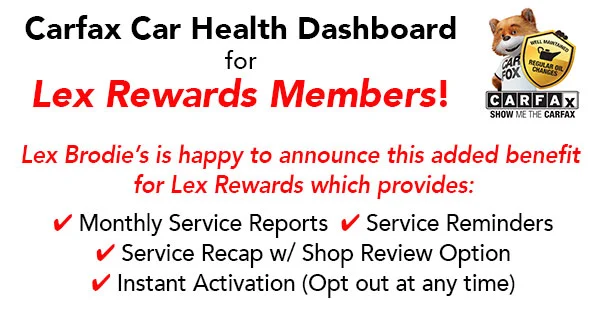 A CarFax car health dashboard for Lex rewards members | Lex Brodies