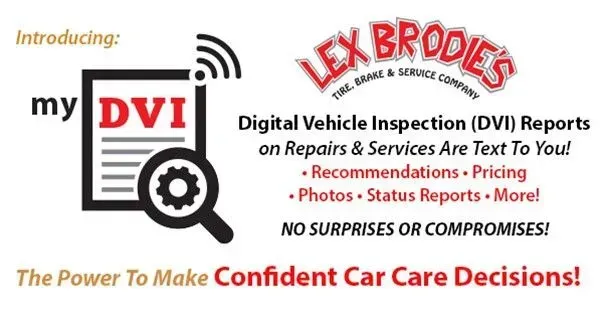 An advertisement for Lex Brodie's digital vehicle inspection | Lex Brodies