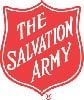 The salvation army logo is a red shield with white writing on it. | Lex Brodies 