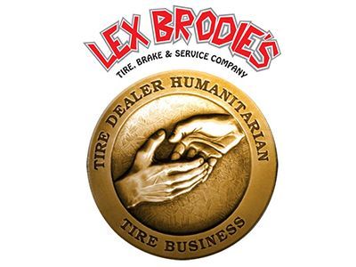 A logo for lex brodie 's tire dealer humanitarian tire business | Lex Brodies