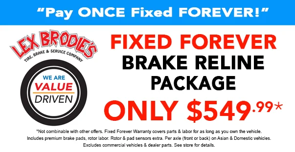A fixed forever brake reline package is only $ 549.99 | Lex Brodies