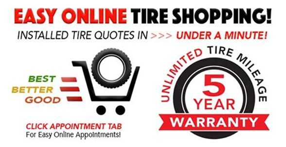 Easy online tire shopping installed tire quotes in under a minute unlimited tire mileage 5 year warranty click appointment tab for easy online appointments | Lex Brodies 