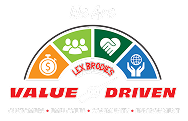 A logo for a company called lex brooks value driven. | Lex Brodies 