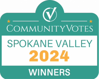 A sign that says community votes spokane valley winners 2024