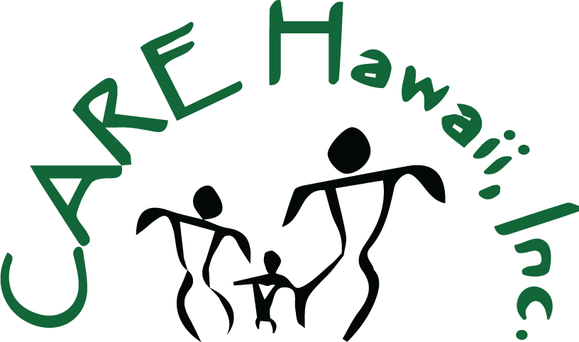 The logo for care hawaii inc. shows a family in a circle.