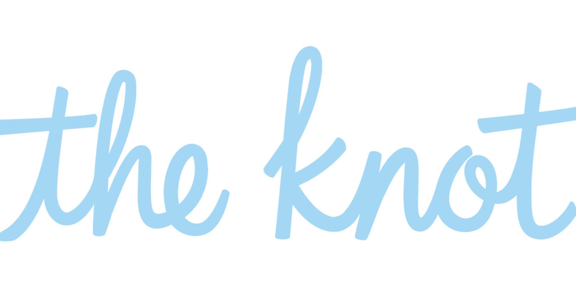 The word the knot is written in blue on a white background.