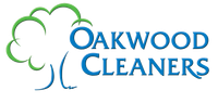 A logo for oakwood cleaners with a tree on it