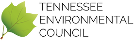 The tennessee environmental council logo has a green leaf on it.