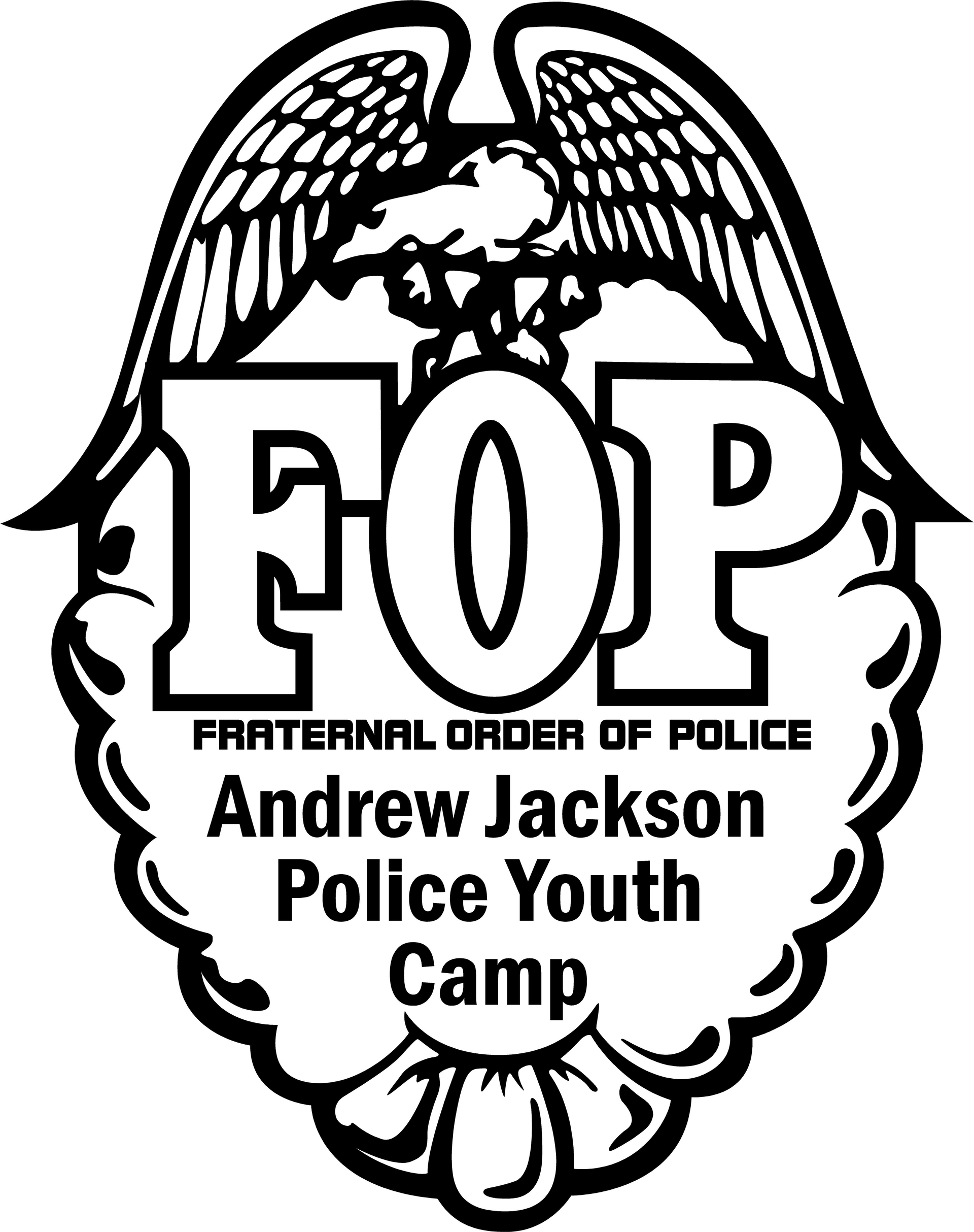 The logo for the andrew jackson police youth camp.