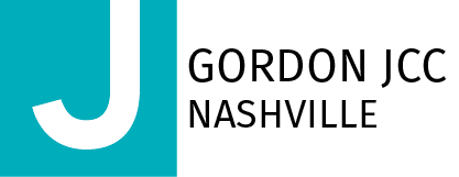 The logo for gordon jcc nashville is blue and white.