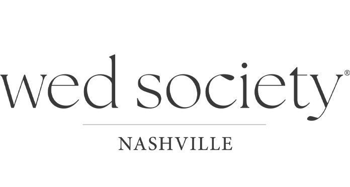 The logo for wed society nashville is black and white.