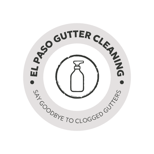 A black, grey, and white El Paso gutter cleaning website logo.