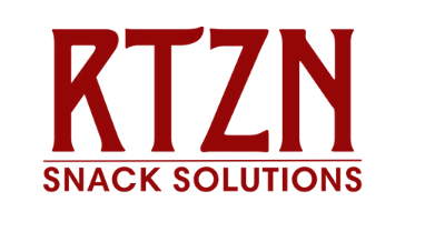 RTZN Snack Solutions logo in maroon with white background.