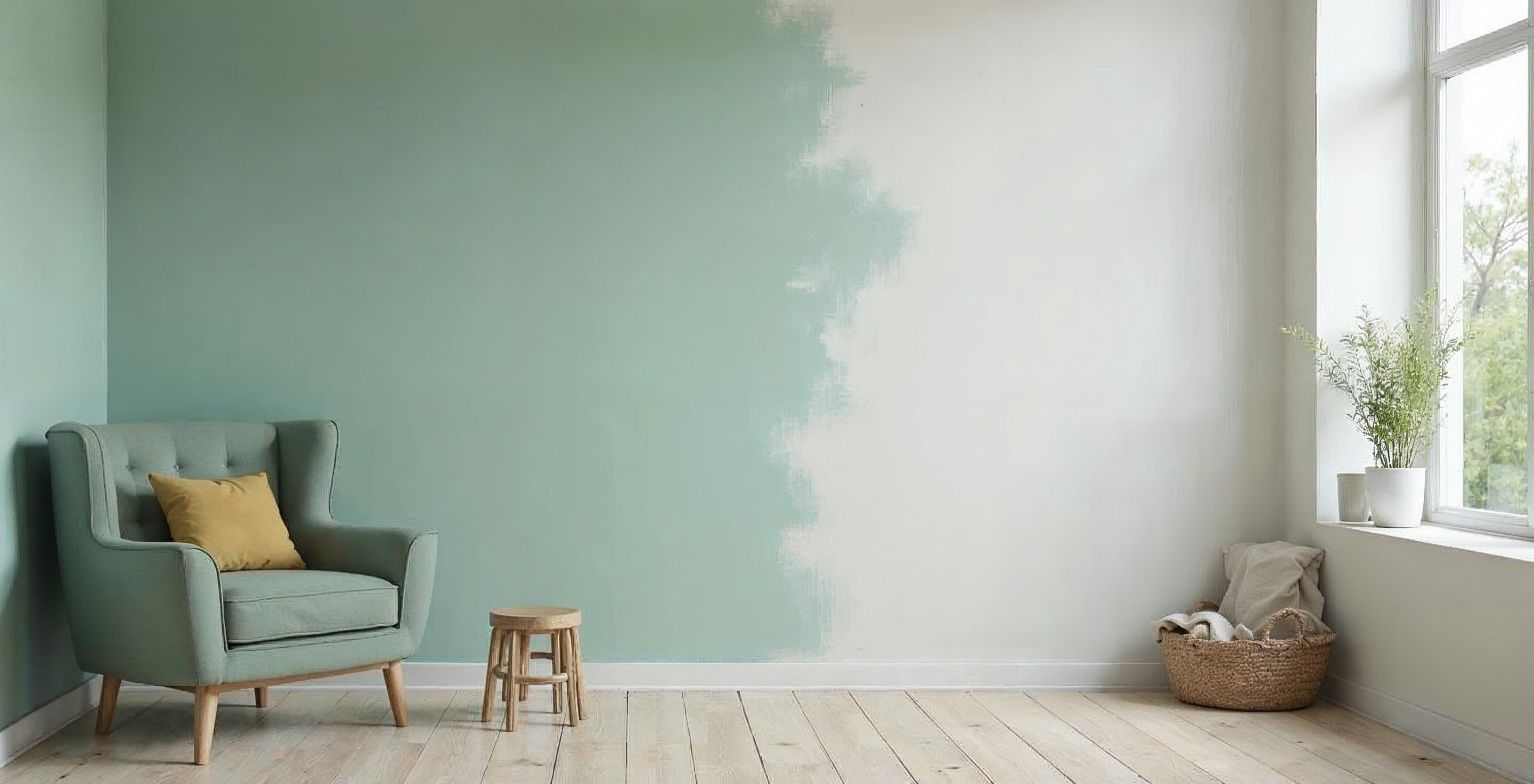 Interior painting with a roller