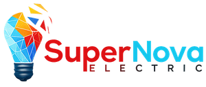 SuperNova Electric logo with colorful lightbulb and red-blue text