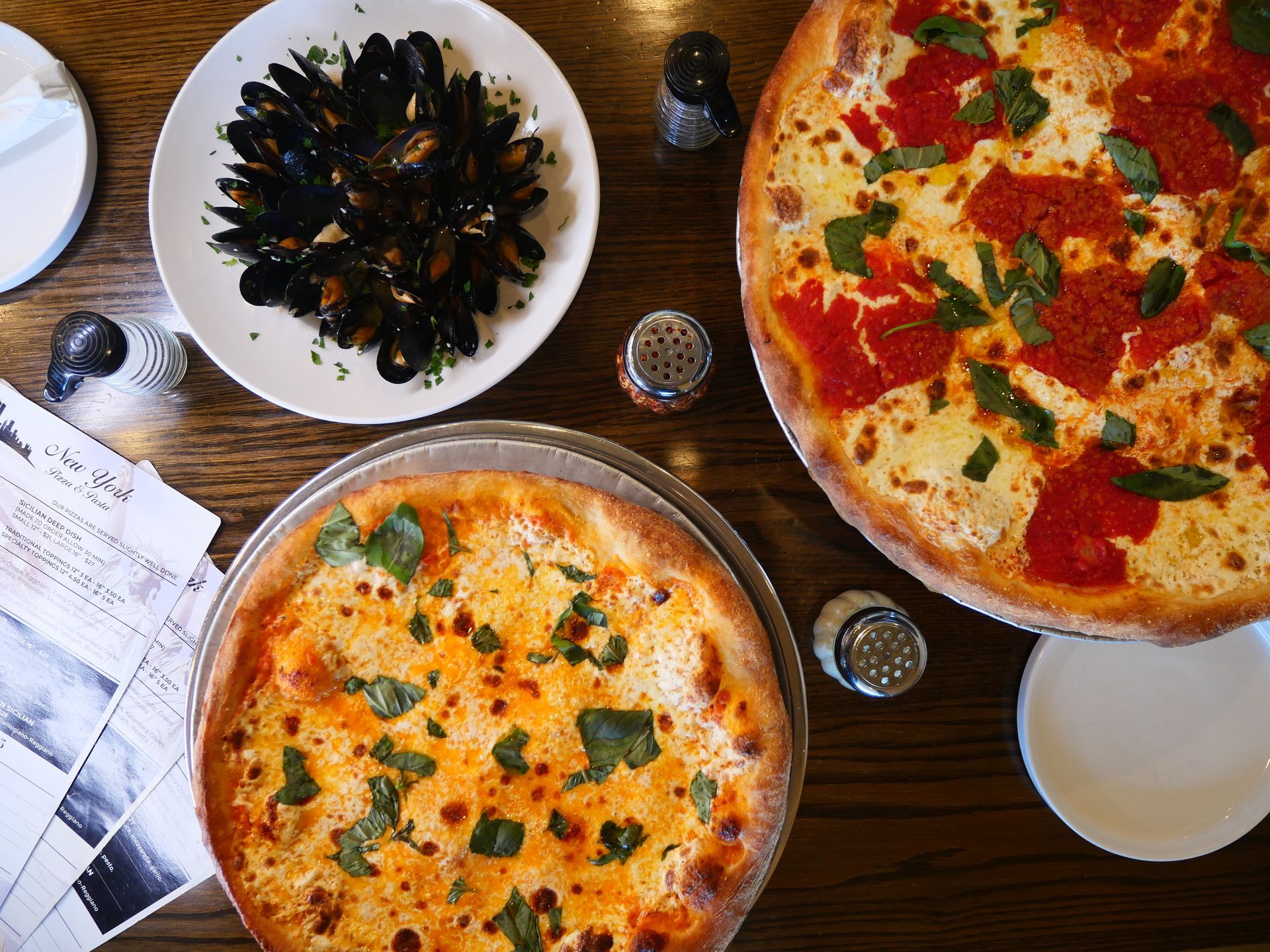 Pizza and Mussels at New York Pizza and Pasta in Naples Fl