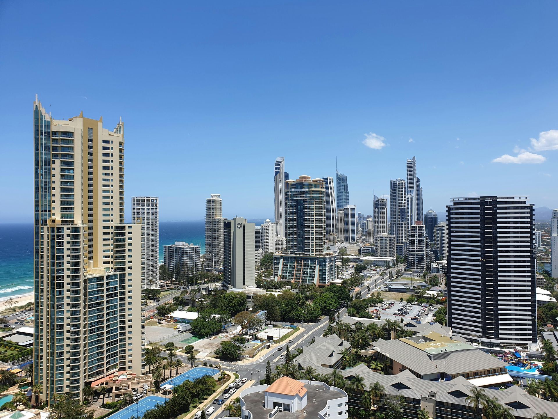 View from above of commercial properties in Brisbane.