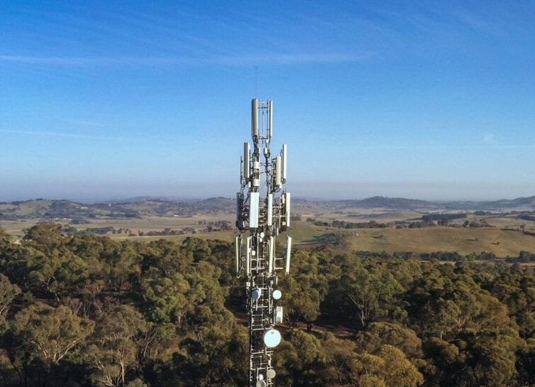 An Aerial View Of A Cell Phone Tower In The Middle Of A Forest — Outback Internet & Comms In Ciccone, NT