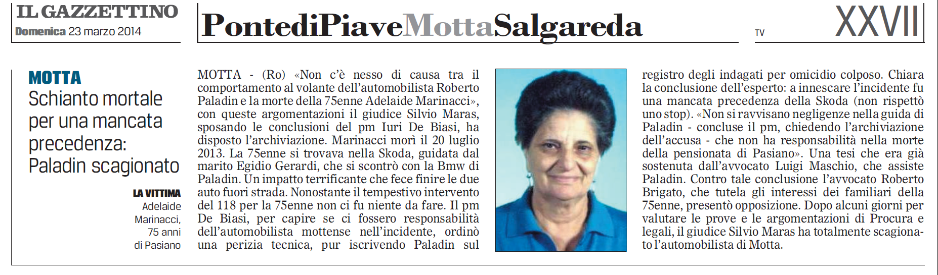 Attività dello studio legale sul quotidiano