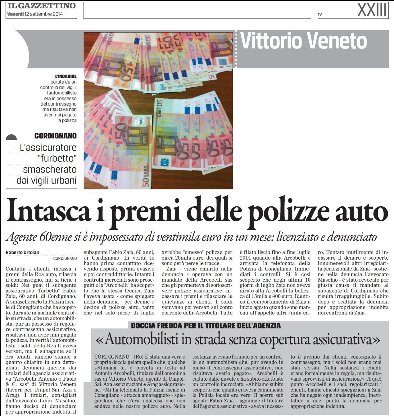 Articolo difesa assicuratore accusato di furto